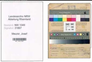Entnazifizierung Josef Meurer , geb. 16.04.1907 (Signalwerkmeister)