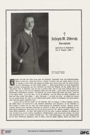 Nachruf Joseph M. Olbirch