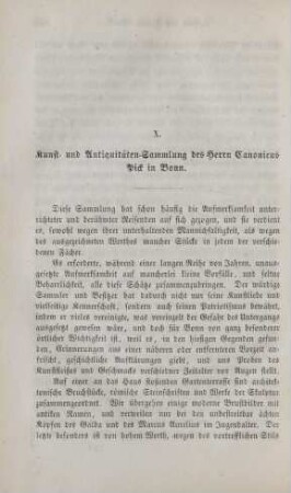 X. Kunst- und Antiquitäten-Sammlung des Herrn Canonicus Pick in Bonn