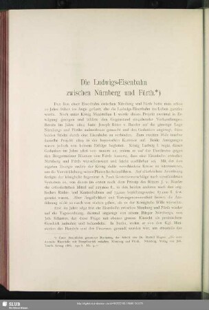 Die Ludwigs-Eisenbahn zwischen Nürnberg und Fürth