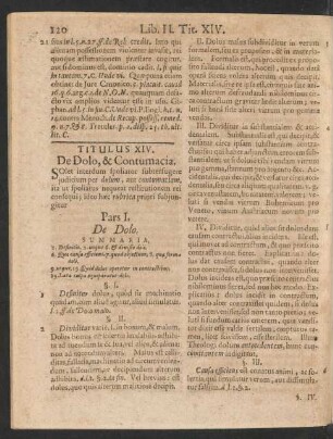 Titulus XIV. De Dolo, & Contumacia
