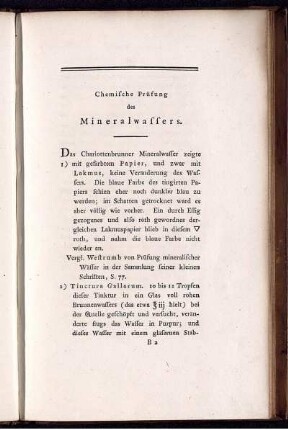 Chemische Prüfung des Mineralwassers