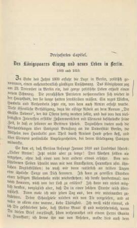 Dreizehntes Capitel. Des Königspaares Einzug und neues Leben in Berlin. 1809 und 1810