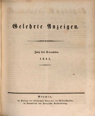 Gelehrte Anzeigen. 13. 1841
