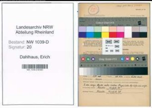 Entnazifizierung Erich Dahlhaus , geb. 27.04.1909 (Kraftfahrer)