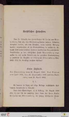 Rechtliches Gutachten