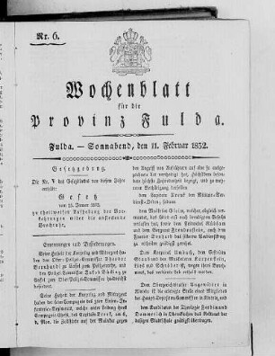 Nr. 6, Ausgabe vom 11. Februar 1832