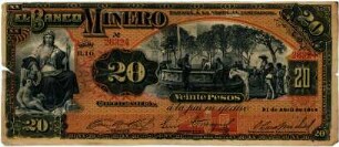 Geldschein, 20 Pesos, 21.4.1914