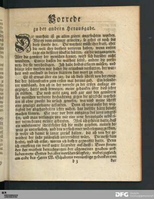 Vorrede zu der andern Herausgabe.