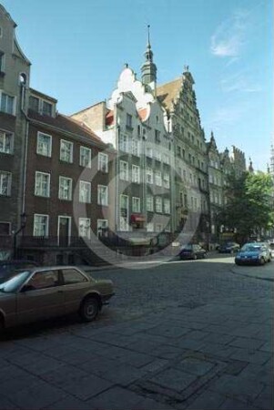 Fassaden der Bürgerhäuser in der ul. Chlebnica (Brotbänkengasse) in Danzig