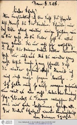 Postkarte vom 08.02.1908