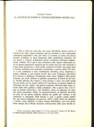 Il convivio di Dante e l'enciclopedismo medievale