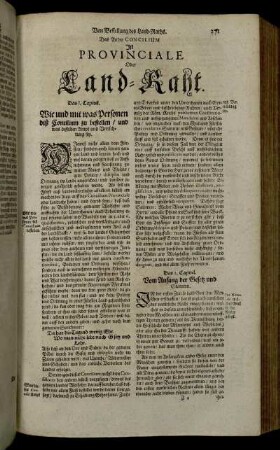 Das Ander Concilium Ist Provinciale Oder Land-Raht.