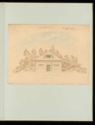 Grabkapelle Monatskonkurrenz April 1867: Aufriss Vorderansicht; Maßstabsleiste