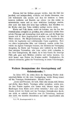 Weitere Bezugnahme der Gesetzgebung auf Geisteskranke.