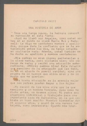 Capítulo XVIII - Una historia de amor