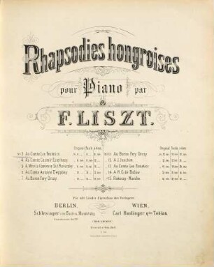 Rhapsodies hongroises : pour le piano, 3. Rhapsodie hongroise No. 3 : Au Comte Leo Festetics