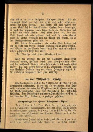 Festpredigt des Herrn Kirchenrat Sperl.