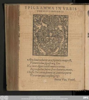 Epigramma In Urbis Corlicii Insignia.