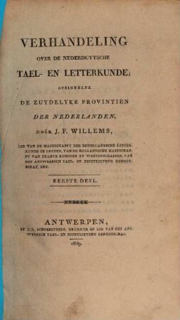 Verhandeling over de nederduytsche tael- en letterkunde : opzigtelyk de zuydelyke provintien der Nederlanden, 1