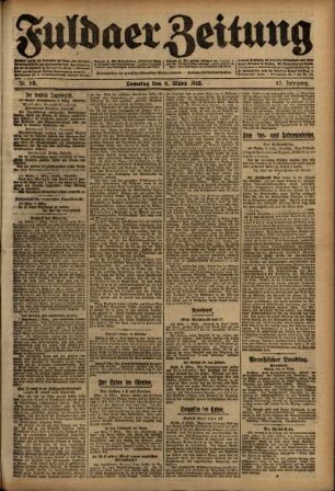 Ausgabe vom Samstag, den 09. März 1918.