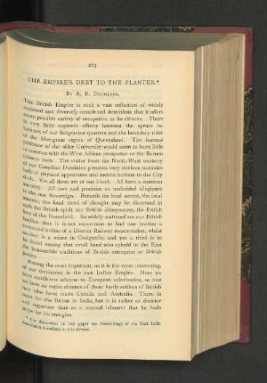 The Empire's Debt to the Planter.