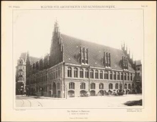 Rathaus, Hannover: Ansicht von Nordosten (aus: Blätter für Architektur und Kunsthandwerk, 16. Jg., 1903, Tafel 58)