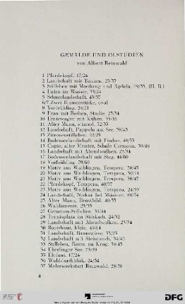 Gemälde und Ölstudien (Nr. 1-141)