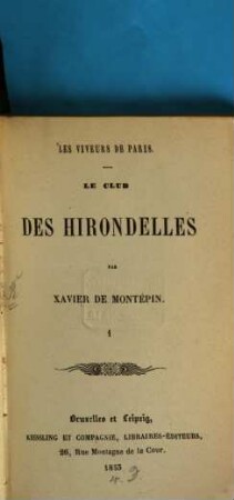 Le Club des Hirondelles, 1