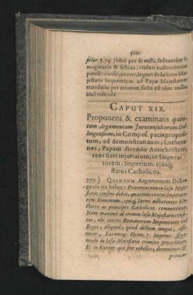 Caput XIX. Proponens & examinans quintum Argumentum Iuresconsultorum Dillingensium ...