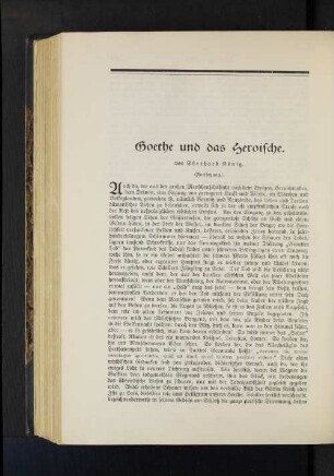 Goethe und das Heroische. Von Eberhard König. (Fortsetzung.)