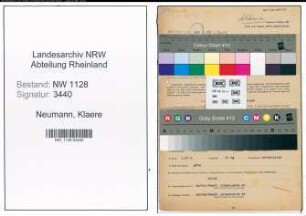 Entnazifizierung Klaere Neumann , geb. 14.04.1921 (Angestellte)