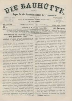 No. 4. Frankfurt a. M., den 24. Januar 1903. 46. Jahrgang.