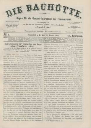 No. 4. Frankfurt a. M., den 24. Januar 1903. 46. Jahrgang.