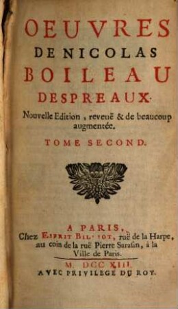 Oeuvres De Nicolas Boileau Despreaux. 2