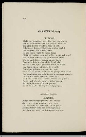 Maskenzug 1904 / [Karl Wolfskehl]