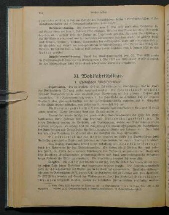 XI. Wohlfahrtspflege.