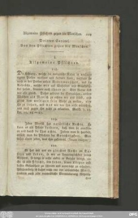 Drittes Capitel. Von den Pflichten gegen die Menschen.
