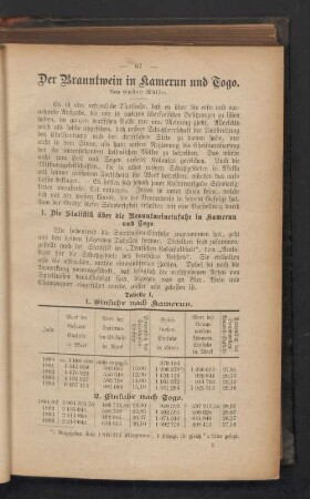 Der Branntwein in Kamerun und Togo