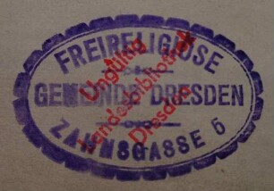 Freireligiöse Gemeinde (Dresden) / Stempel