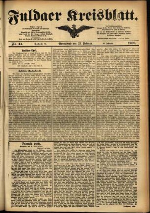 Ausgabe vom Samstag, den 22. Februar 1908.