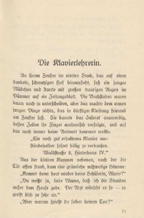 Die Klavierlehrerin