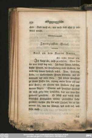 Zwanzigster Brief. Karl an den Baron Knorr.