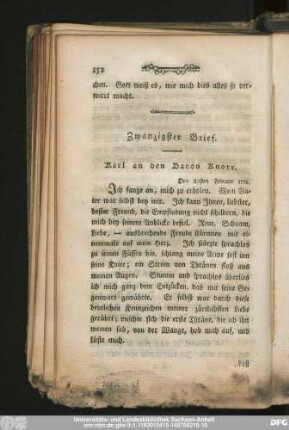 Zwanzigster Brief. Karl an den Baron Knorr.