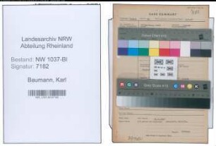 Entnazifizierung Karl Baumann , geb. 00.00.0000 (Sattler)