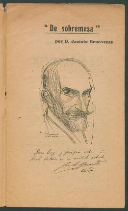 "De sobremesa" [Retrato de D. Jacinto Benavente por Málaga Grenet]