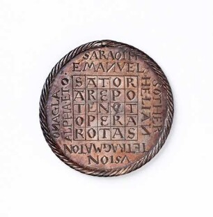 Medaille mit Sator-Quadrat