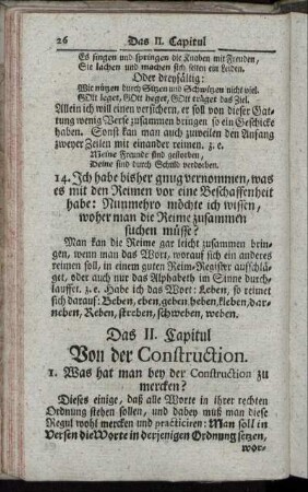 Das II. Capitel. Von der Construction.