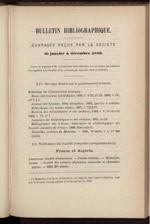 Bulletin Bibliographique.