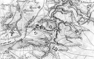 Triebischtal-Miltitz. Ausschnitt aus: Situationskarten von den Kriegsschauplätzen des 7jährigen Krieges, Bl. 2 Meißen-Freiberg, 1805 (Sign.: VIII 57)